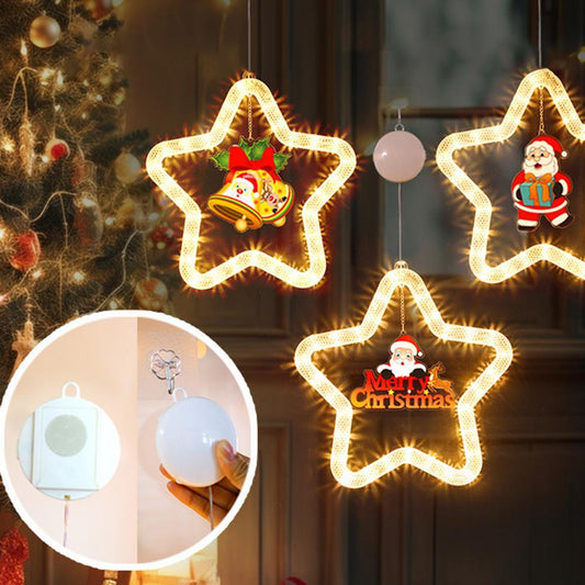 Christmas Pendant Decoration Christmas Atmosphere Led Lights Led Christmas Star Light Decoration For Window Door For Holiday