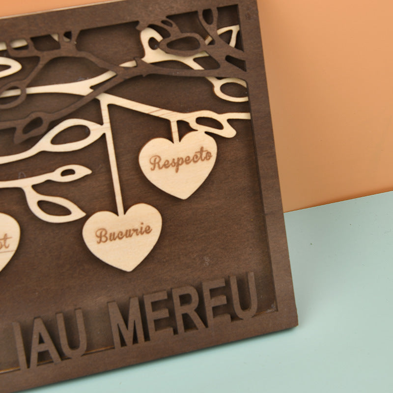 Wooden Personalized Sign Mother's Day Family Tree Photo Frame Ornament