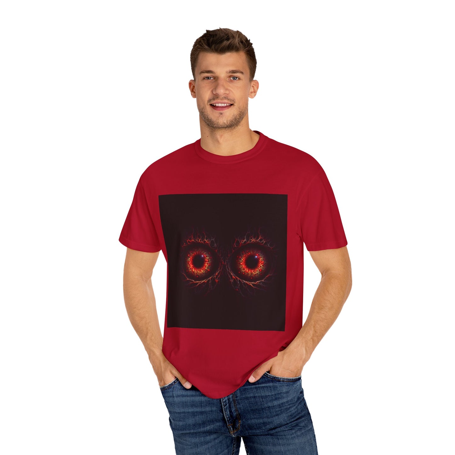 Halloween Unisex T-shirt with Scary Eyes Design