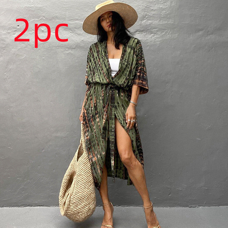 Polyester Ladies Sun Protection Resort Beach Dress Cover Up