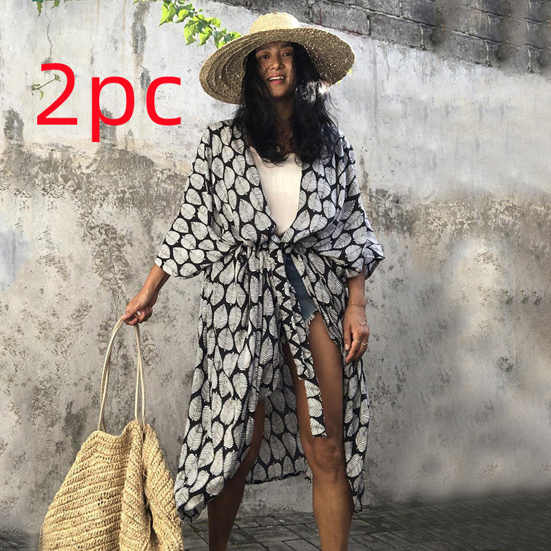 Polyester Ladies Sun Protection Resort Beach Dress Cover Up