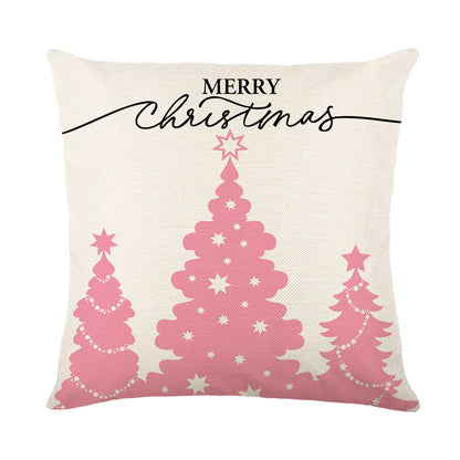 Christmas Pillow Cover Linen Letter Printing