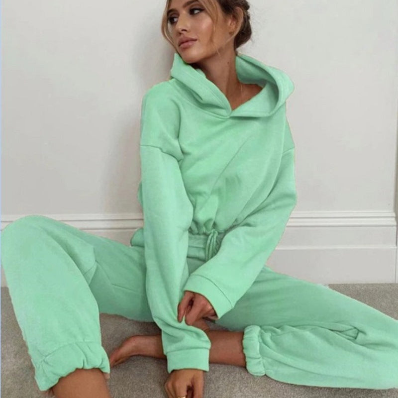 Trajes de jogging para mujer, trajes de chándal de 2 piezas, sudadera con capucha de manga larga sexy, ropa deportiva informal para Fitness