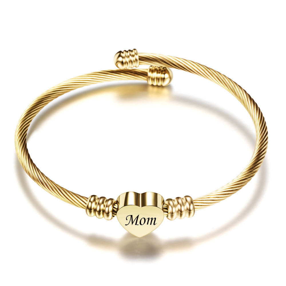 Braided Stainless Steel Bracelet - Mom Design