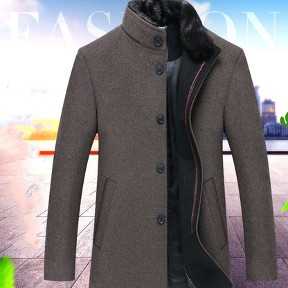 Warm Wool Coat for Men | Stand Collar | M2K Trends