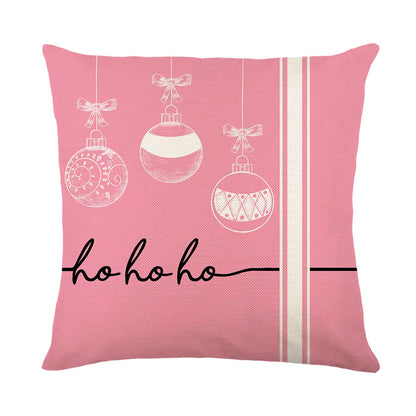 Christmas Pillow Cover Linen Letter Printing