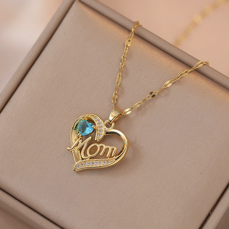 Affordable Mom's Day zircon heart necklace! M2KTrends.com