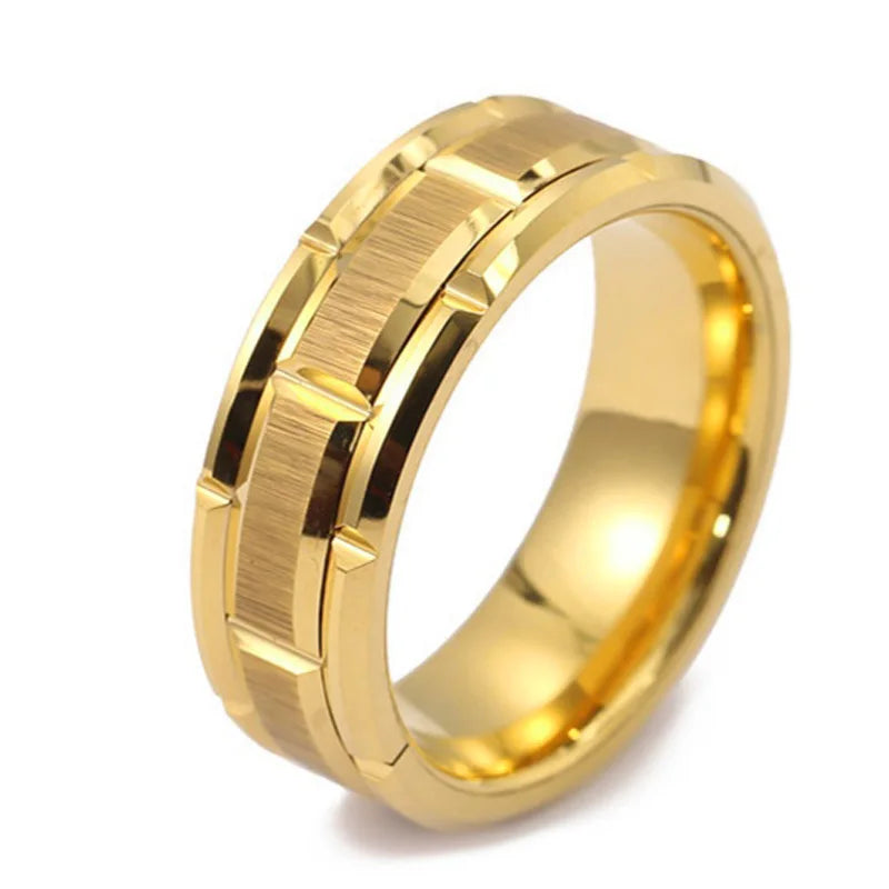 Titanfitz Custom Engraved Titanium & Stainless Steel Wedding Bands – His and Hers Rings with Cubic Zirconia