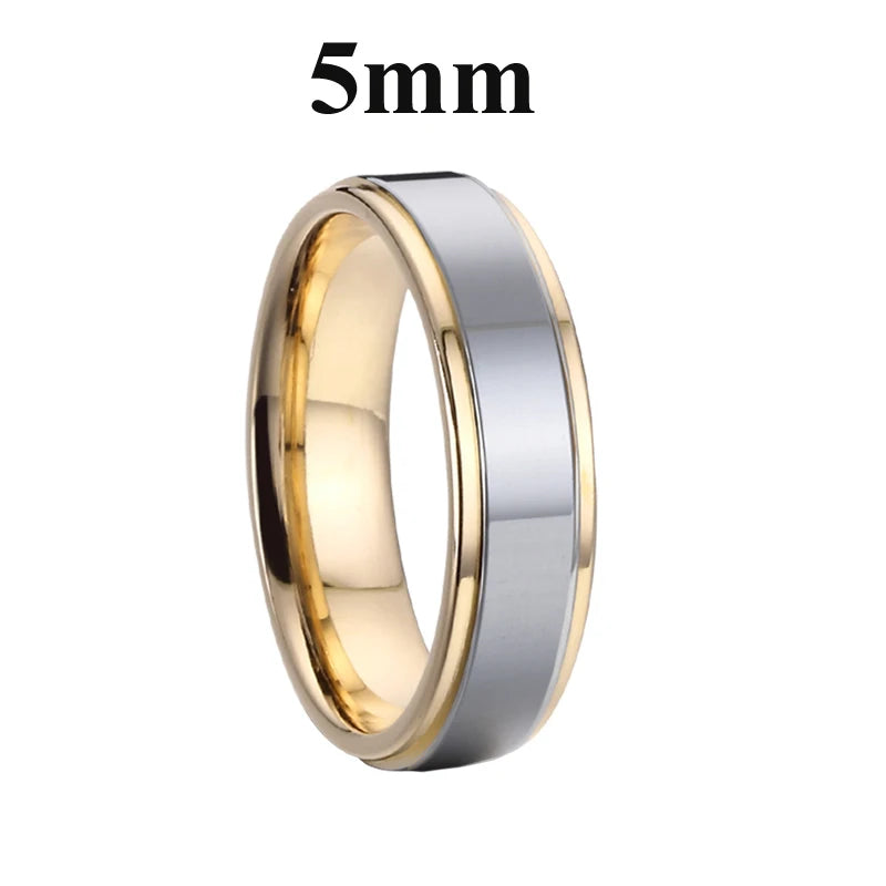 Titanfitz Custom Engraved Titanium & Stainless Steel Wedding Bands – His and Hers Rings with Cubic Zirconia