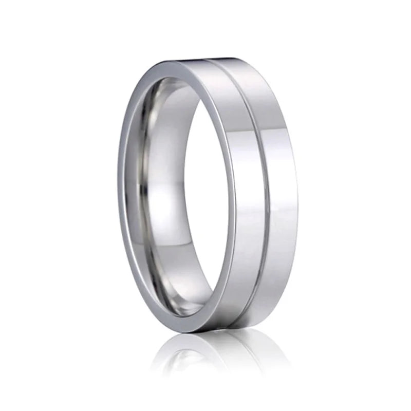 Titanfitz Custom Engraved Titanium & Stainless Steel Wedding Bands – His and Hers Rings with Cubic Zirconia