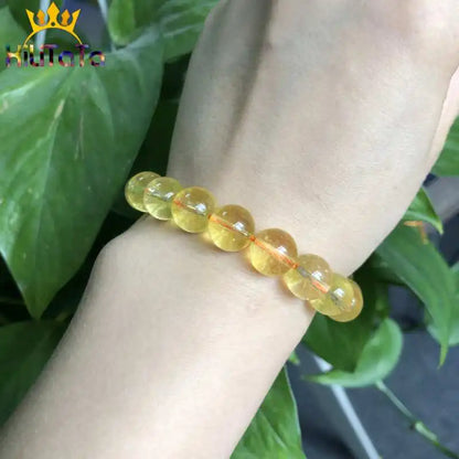 Yellow Citrines Crystal Beads Round Loose Stone Beads For Jewelry Making DIY Bracelet Necklace Accessories 15'' Strands 6/8/10mm