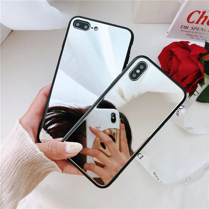 M2k trends Mirror Phone Case for iPhone 15 14 13 12 11 Pro XS Max Back Cover for iPhone XS MAX XR 8 7 Plus Makeup Protection Cases