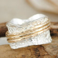 Unisex Two-Tone Electroplated Copper Ring – INS Style Minimalist Band