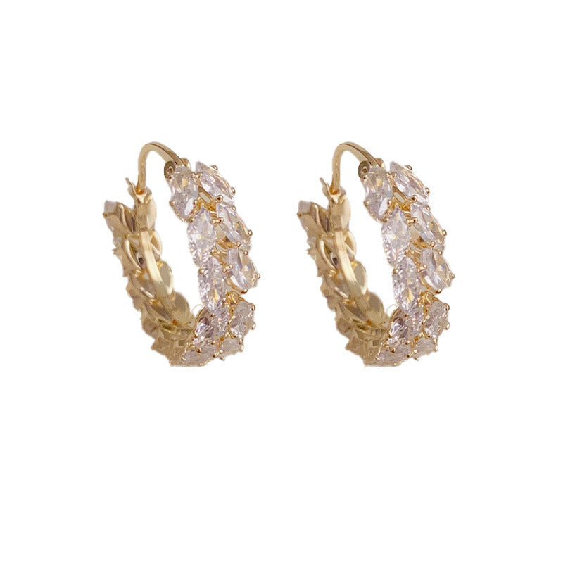 Special-interest Design Zircon Wheat Ring Ear Clip