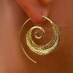Retro Gold Geometric Earrings – Vintage Ring-Inspired Zinc Alloy Jewelry