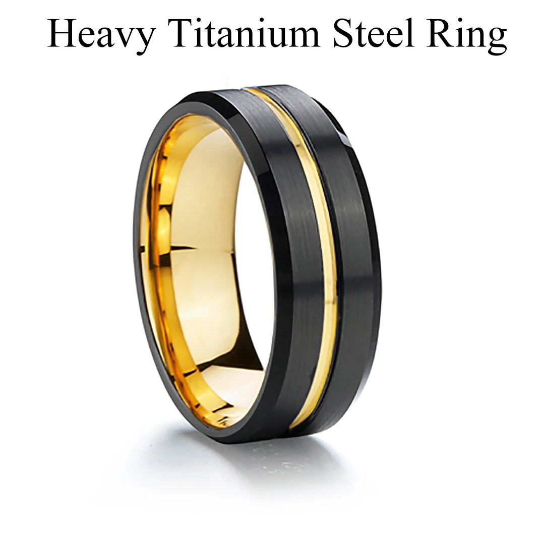 Titanfitz Custom Engraved Titanium & Stainless Steel Wedding Bands – His and Hers Rings with Cubic Zirconia