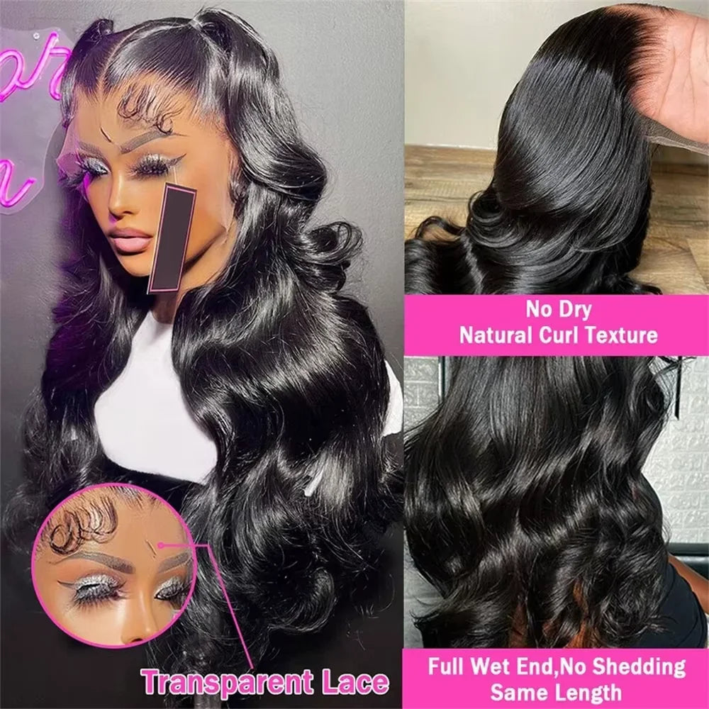HD Lace Wig 13x6 & 13x4 Body Wave Human Hair Wig – 200% 250% Density, Pre-Plucked