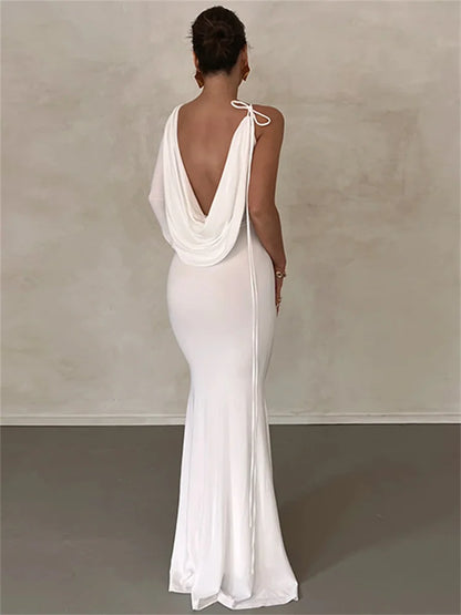 M2k Trends One Shoulder Bodycon Maxi Dress for Women