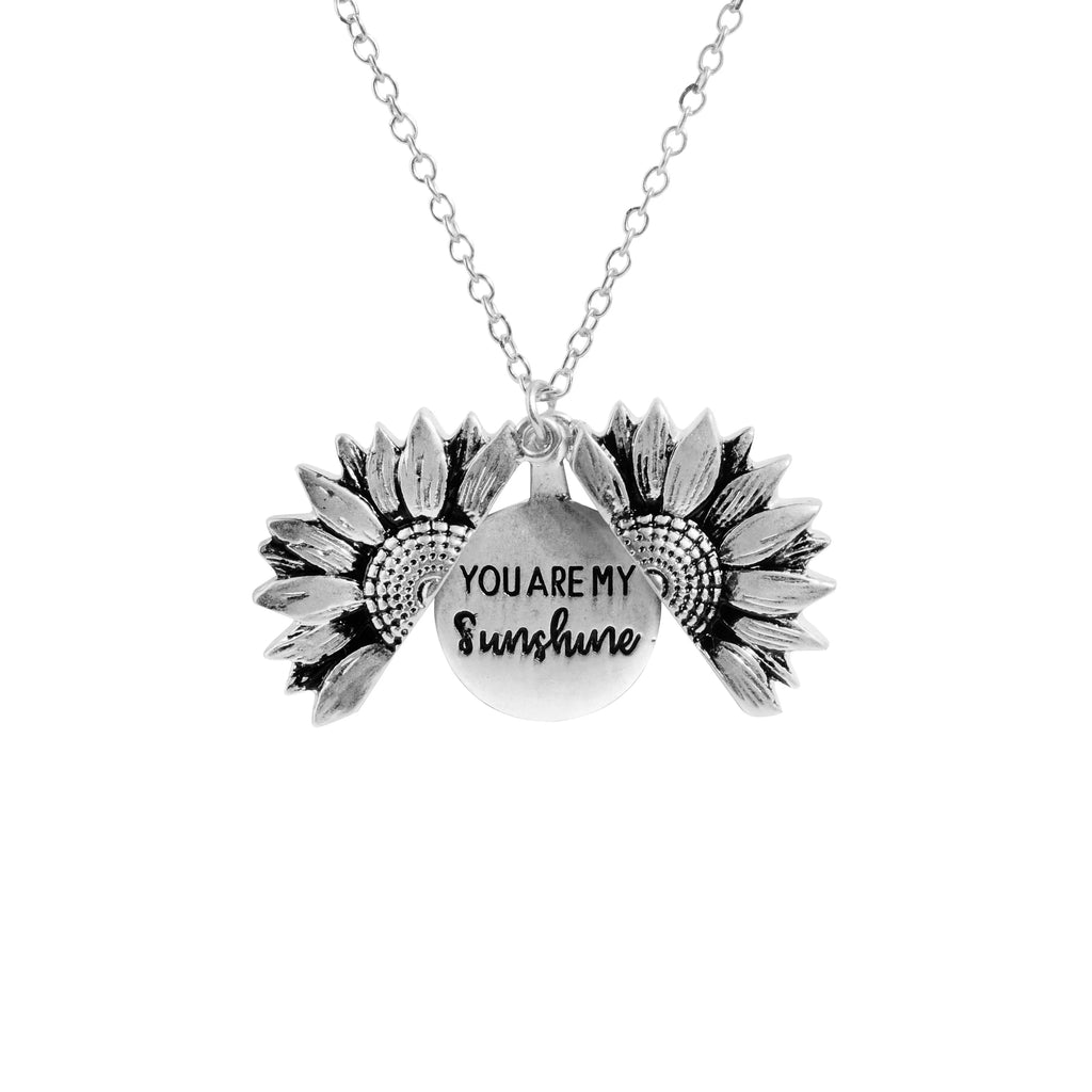 Vintage "You Are My Sunshine" Sunflower Pendant Necklace for Women – Zinc Alloy Fashion Jewelry