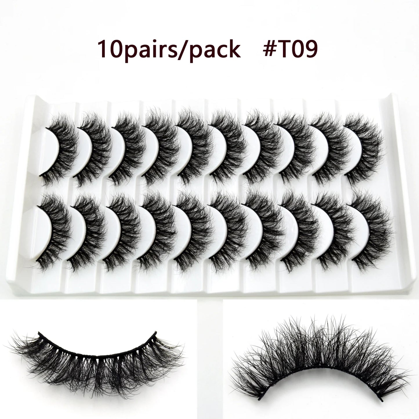 10/12 Pairs Visofree Fake Eyelashes Soft False Eyelashes Adhesives Glamour Fake Eyelash Makeup Luxury Human Hair False Lashes