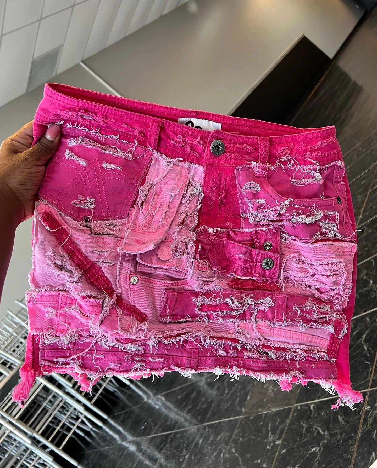 Large Size hot pink skirt