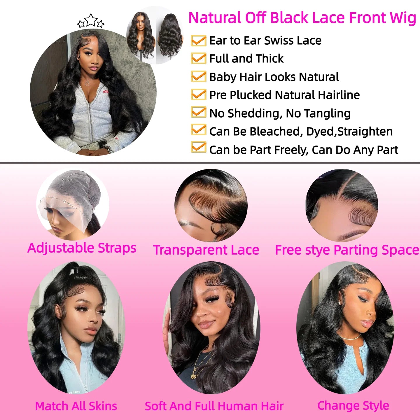 Brazilian Body Wave Lace Front Wig | 13x4 & 13x6 HD Lace | 180%-200% Density | 16"-40"