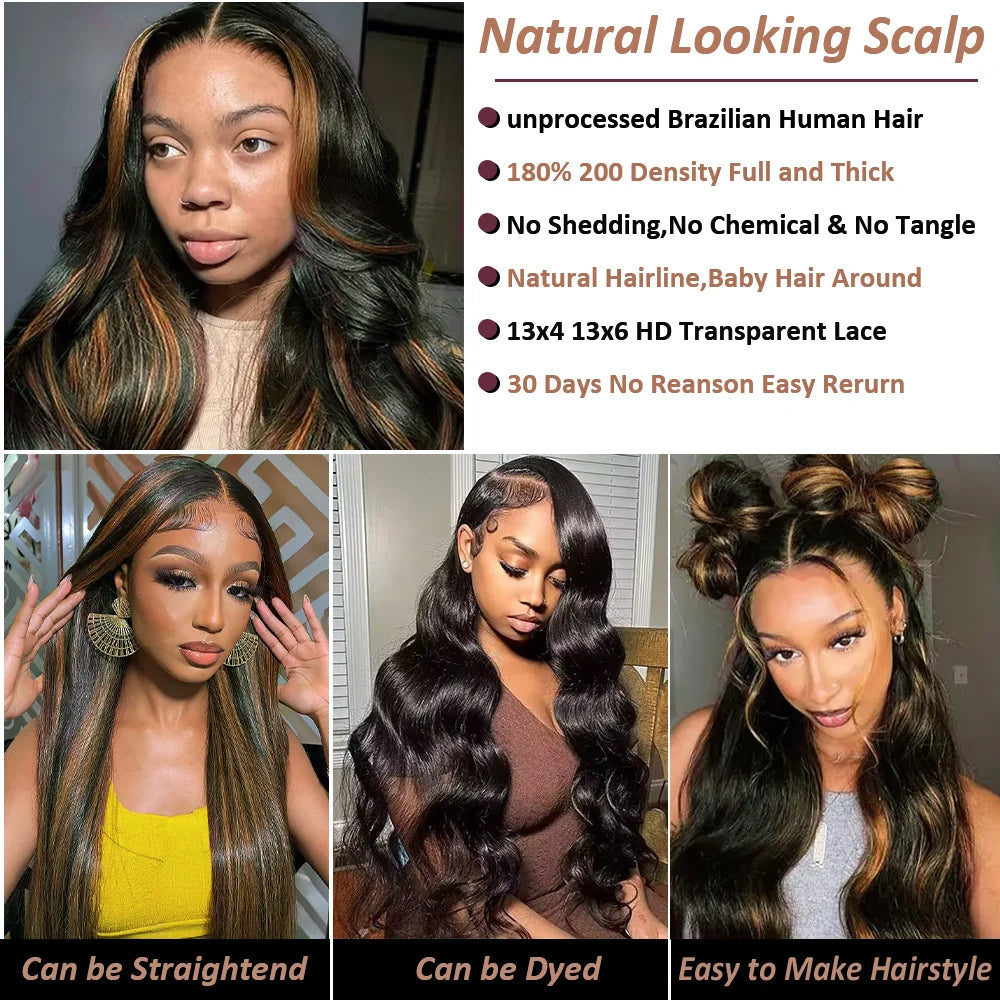 FB30 Body Wave HD Lace Front Wig | Brazilian Human Hair | 13x4 & 13x6 | 180% & 200% Density | 18–46 Inch