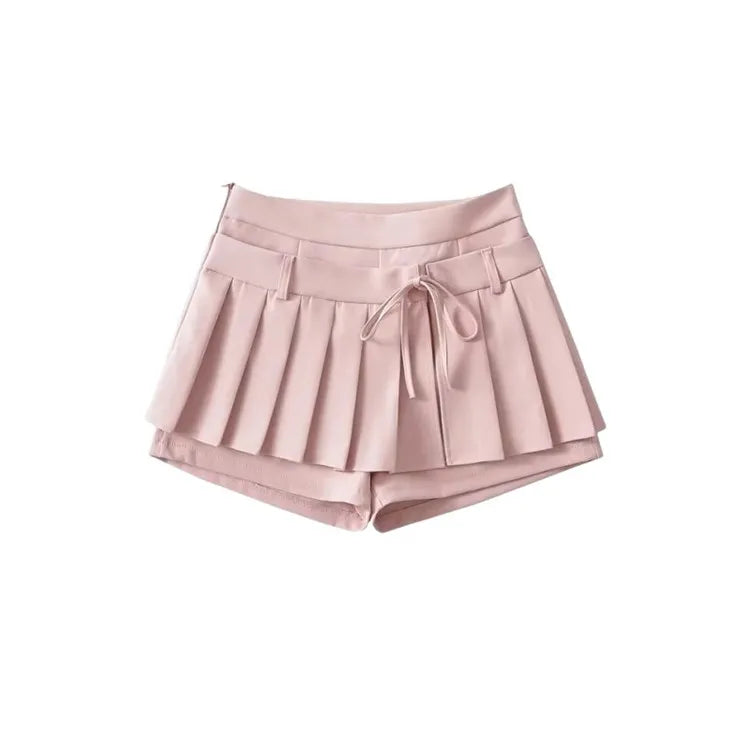 Fashion Two Piece Sets for Women Sexy Club Skirts Suits Short Sleeve T-shirt + Mini Pleated Shorts Skirt