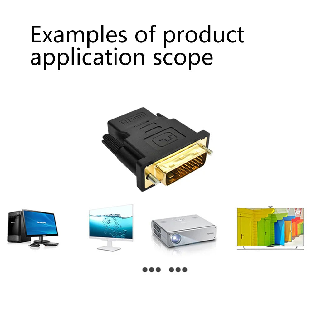 New DVI to HDMI Adapter Compatible Adapter HDMI to DVI Adapter DVI Male to HDMI female 24+5 Two-way Transmission HD TV Projector