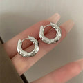 2Pcs Stainless Steel Smooth Metal Hoop Earrings For Woman Girl, Elegent Luxury Jewelry Temperament Girl's Daily Wear Earrings