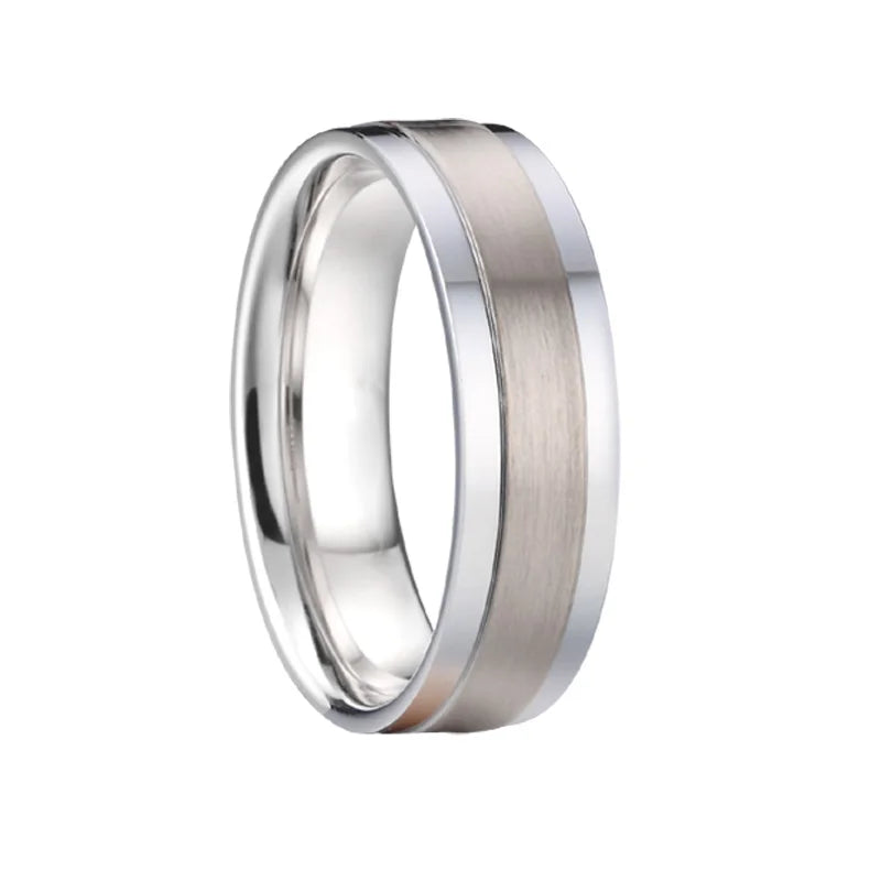 Titanfitz Custom Engraved Titanium & Stainless Steel Wedding Bands – His and Hers Rings with Cubic Zirconia