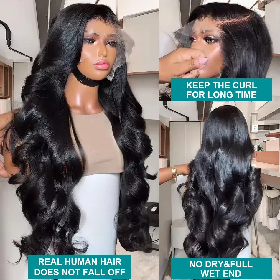 HD Lace Wig 13x6 & 13x4 Body Wave Human Hair Wig – 200% 250% Density, Pre-Plucked
