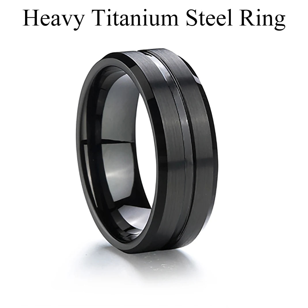 Titanfitz Custom Engraved Titanium & Stainless Steel Wedding Bands – His and Hers Rings with Cubic Zirconia