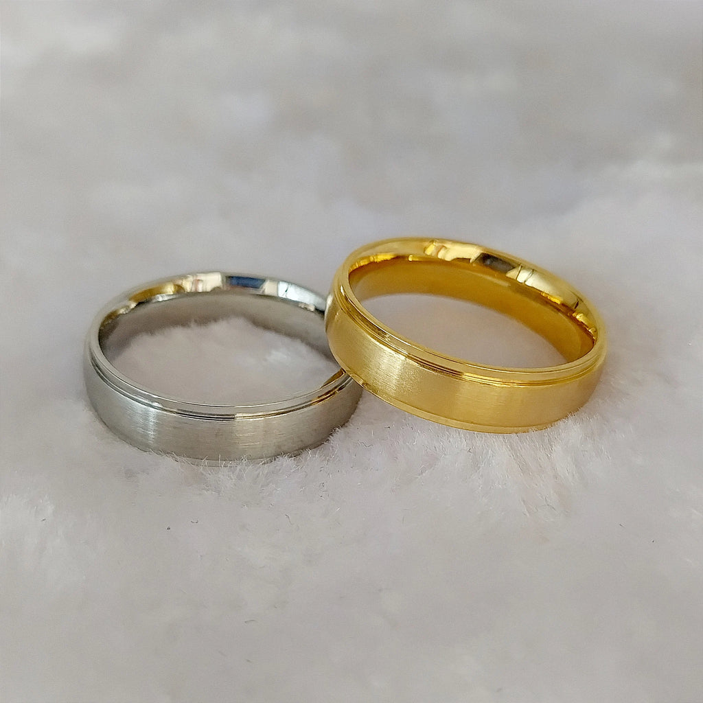 Titanfitz Custom Engraved Titanium & Stainless Steel Wedding Bands – His and Hers Rings with Cubic Zirconia