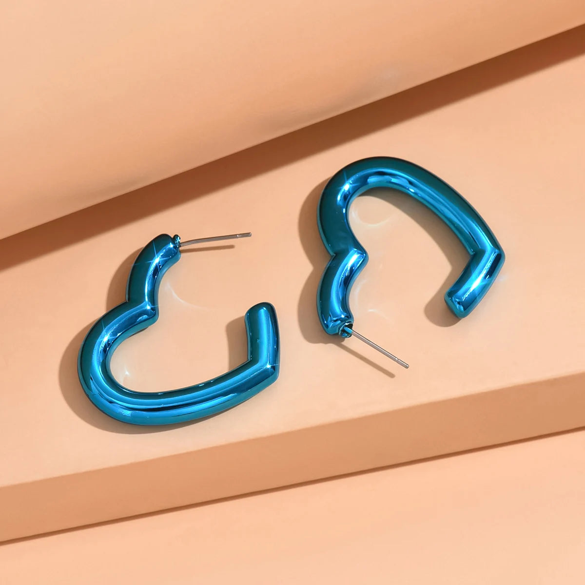 Y2K Heart Hoop Earrings | Cute Vintage Acrylic Heart Circle Earrings for Women