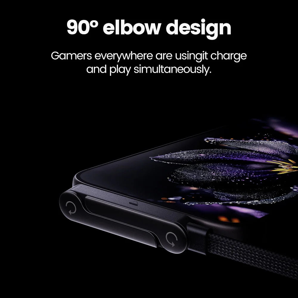 65W Fast Charging Cable with Foldable Phone Holder | USB-C & USB | Braided Nylon | 1m & 1.5m