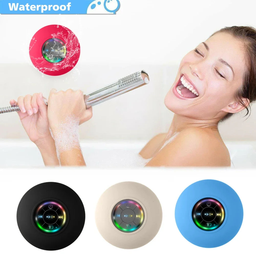 Mini Bluetooth Speaker Waterproof Bathroom Audio Wireless Shower Speakers Handsfree Loudspeaker With Suction Cup Mic For Pool