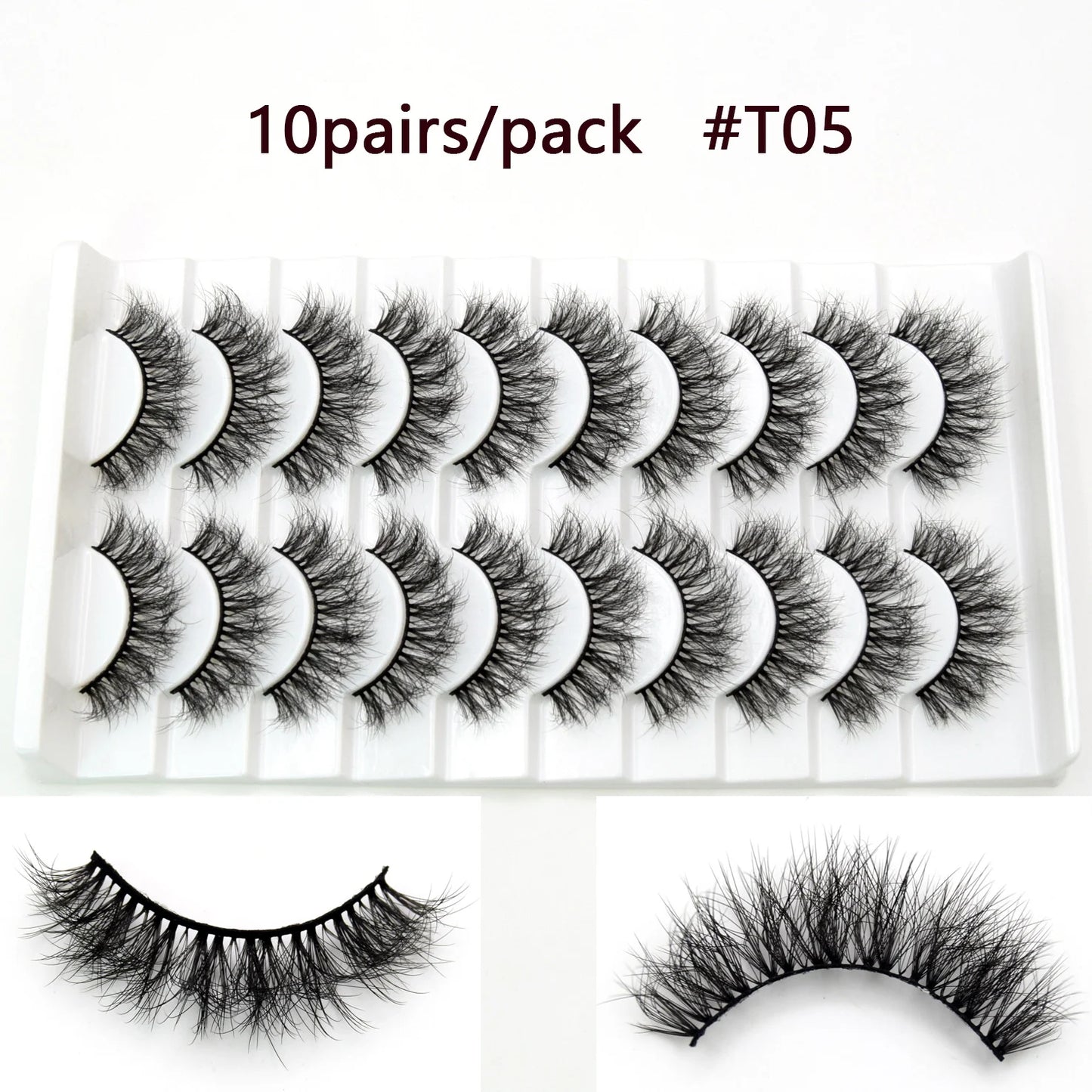 10/12 Pairs Visofree Fake Eyelashes Soft False Eyelashes Adhesives Glamour Fake Eyelash Makeup Luxury Human Hair False Lashes