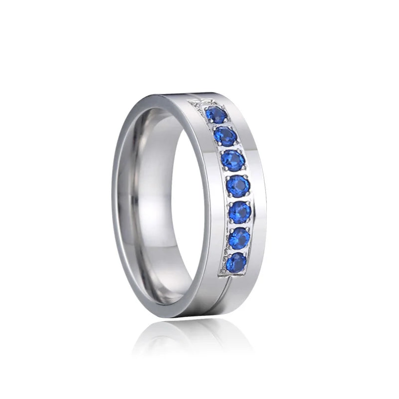 Titanfitz Custom Engraved Titanium & Stainless Steel Wedding Bands – His and Hers Rings with Cubic Zirconia