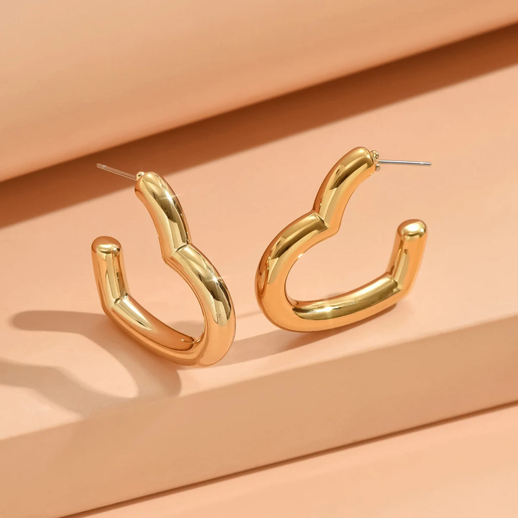 Y2K Heart Hoop Earrings | Cute Vintage Acrylic Heart Circle Earrings for Women
