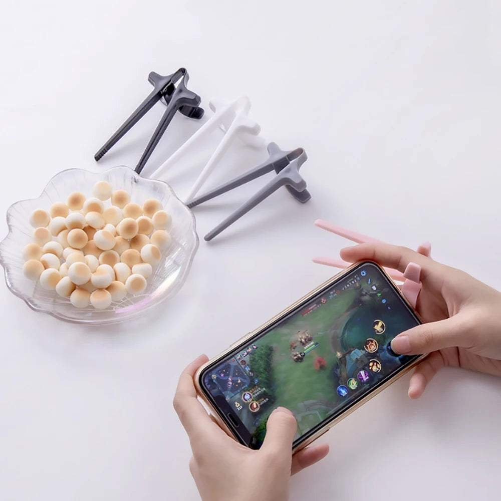 1pc Finger Chopsticks Game Player Snack Chopstick Holder Plastic Game Finger Cover Game Controller Training Learning Chopsticks