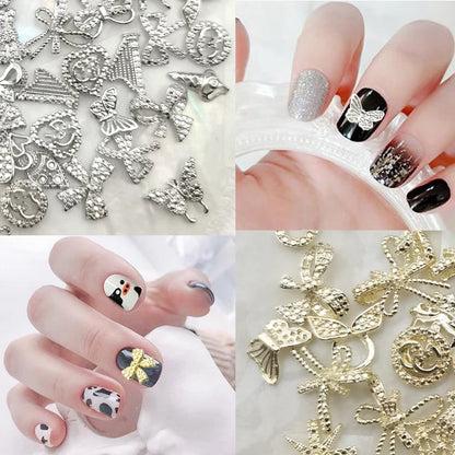 50/100Pcs Nail Art Alloy 3D Charms Random Designs Charms Crystal Rhinestones For DIY Jewelry Gems Nail Decoration Accessories #