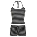 Striped Halter Crop Top & Shorts Set – Lightweight Summer Outfit