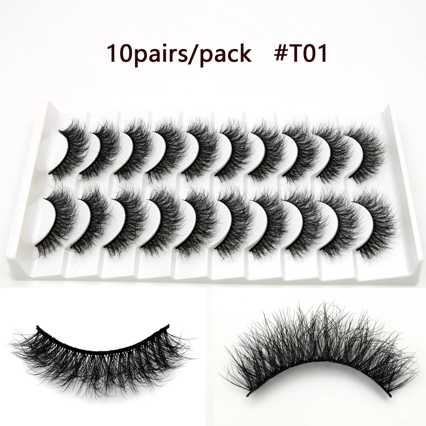 10/12 Pairs Visofree Fake Eyelashes Soft False Eyelashes Adhesives Glamour Fake Eyelash Makeup Luxury Human Hair False Lashes