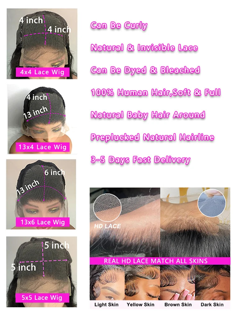Chocolate Brown Body Wave Lace Front Wig | 100% Brazilian Remy Hair | HD Swiss Lace | 13x6 13x4 4x4 5x5 | 180%–200% Density | 20"–40"