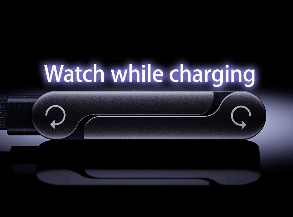 65W Fast Charging Cable with Foldable Phone Holder | USB-C & USB | Braided Nylon | 1m & 1.5m