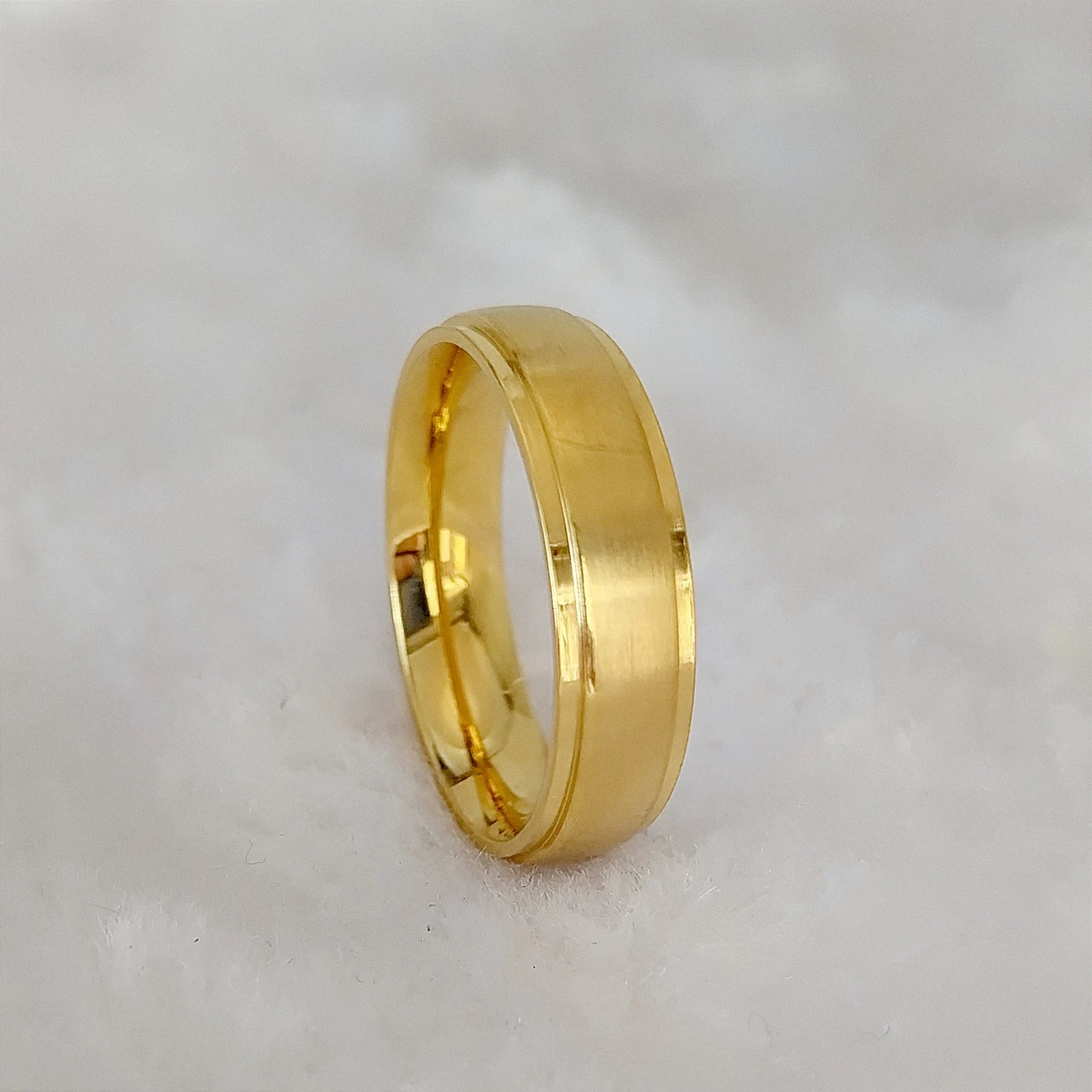 Titanfitz Custom Engraved Titanium & Stainless Steel Wedding Bands – His and Hers Rings with Cubic Zirconia