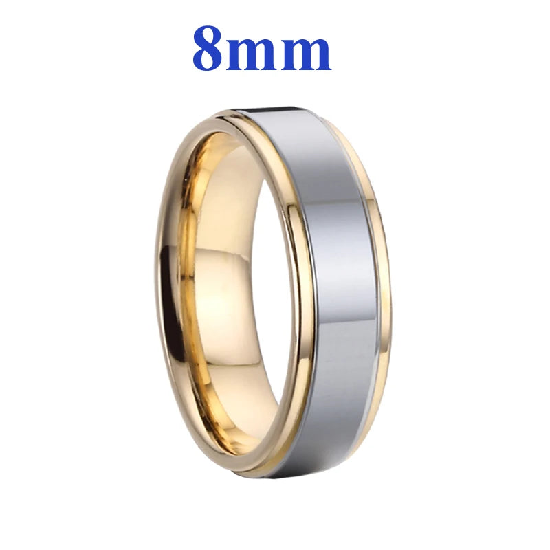 Titanfitz Custom Engraved Titanium & Stainless Steel Wedding Bands – His and Hers Rings with Cubic Zirconia