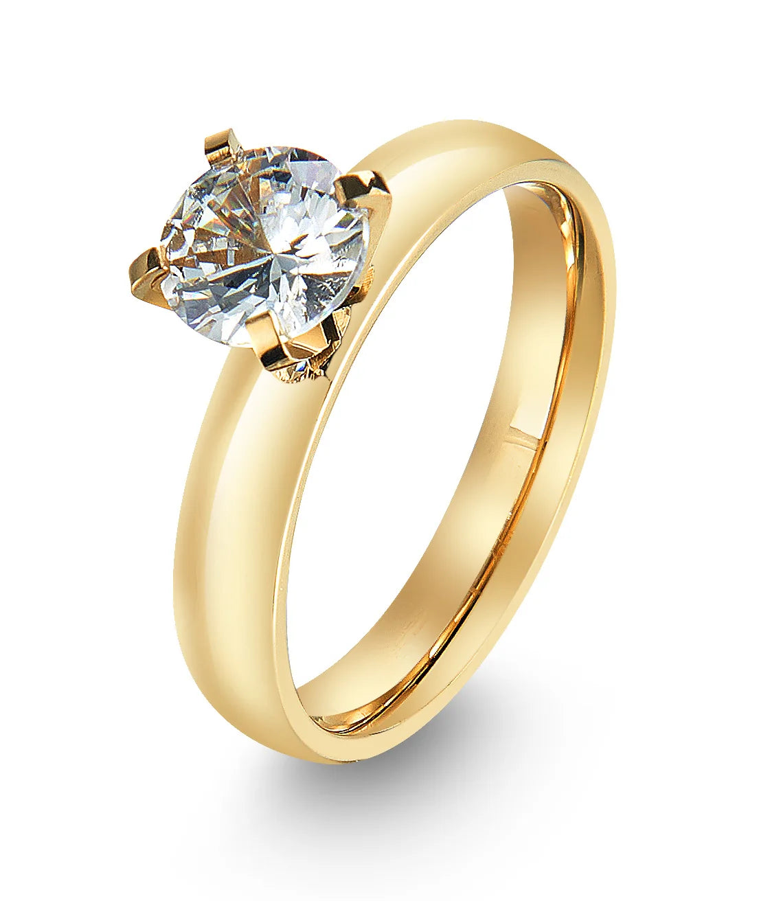 Titanfitz Custom Engraved Titanium & Stainless Steel Wedding Bands – His and Hers Rings with Cubic Zirconia