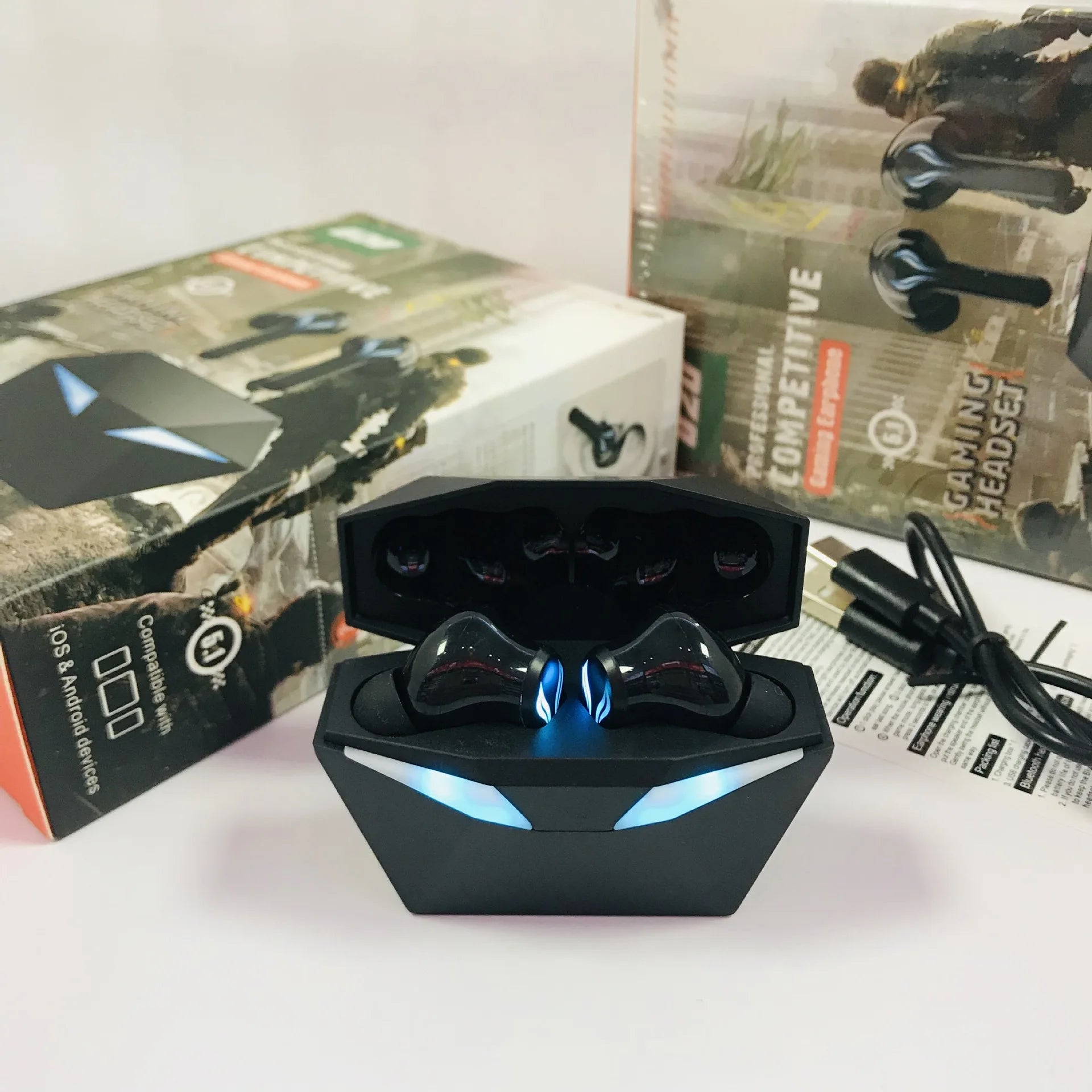 Wireless BT Headset With Led Light Compact And Portable Comfortable And Suitable For Sports Games Mobile For Phone Accessories